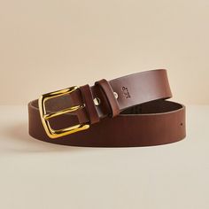 A handcrafted leather belt for men, personalised with initials and an engraved message, available in black or brown. The perfect luxury Father's Day gift. A beautifully crafted men's belt, made by hand in our UK workshop from British belting butt leather. This incredibly strong leather has been developed specifically for belt making: it's durable, luxury quality and made to last. Our belts are available in tan brown or black leather with your choice of solid brass or nickel-plated steel buckle, Belt Making, Bear Leather, Belt Men, Belt For Men, Handmade Belts, Gold Belt, Leather Belts Men, Casual Belt, Handcrafted Leather