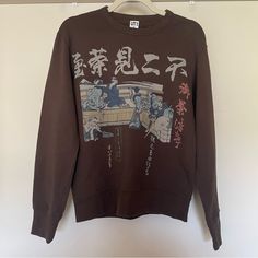 Ut Museum Of Fine Arts Boston/ Uniqlo Edo Ukiyo Museum Of Fine Arts Boston Collab Sweatshirt. New With Tags Never Worn. Long Sleeve Crewneck. Katsushika Hokusai Is The Artist. Size Xxs. New With Tags, Never Worn La Brown Graphic Print Cotton Sweater, Brown Cotton Sweater With Graphic Print, Brown Cotton Graphic Print Sweatshirt, Brown Cotton Sweatshirt With Graphic Print, Casual Printed Relaxed Fit Sweatshirt, Brown Graphic Print Crew Neck Sweatshirt, Brown Graphic Print Long Sleeve Sweatshirt, Brown Crew Neck Sweatshirt With Graphic Print, Brown Long Sleeve Sweatshirt With Graphic Print