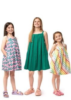 ETTLE is a fun and comfortable trapeze style summer dress and top. The pleated front and elasticated back add extra flair. The adjustable straps, deep hem and side seam pockets are all practical features which allow the dress to grow with your child. View A is a dress and view B top. SIZE RANGE: Age 3/4 - 13/14 SEWING LEVEL: Intermediate PATTERN FORMAT: Paper pattern INSTAGRAM HASHTAG: #LRCEttle FABRIC RECOMMENDATIONS: Ettle is made using woven fabrics. We would recommend a cotton. Cotton lawn, Dress Top Pattern, Sewing Retreats, Style Summer Dress, Hashtag Instagram, Childrens Sewing Patterns, Instagram Hashtag, Children Top, Paper Sewing Patterns, Woven Fabrics