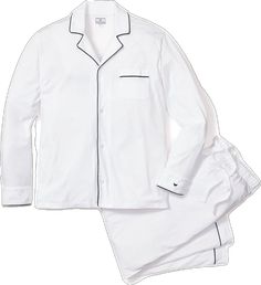 White Cotton Long Sleeve Sleepwear, White Cotton Loungewear Sets, White Cotton Sleepwear For Loungewear, White Relaxed Fit Cotton Sleepwear, Classic White Cotton Sleepwear, Classic White Long Sleeve Sleepwear, Classic Cotton Sets With Relaxed Fit, Classic Cotton Long Sleeve Sleepwear, Classic Cotton Loungewear Set