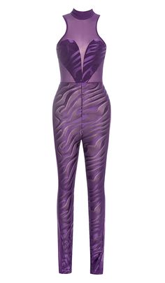 OFF SLEEVE BODYCON JUMPSUIT IN PURPLE Purple Fitted Jumpsuits And Rompers For Party, Chic Fitted Purple Bodysuit, Fitted Purple Jumpsuits And Rompers For Night Out, Purple Stretch Bodysuit For Night Out, Chic Stretch Purple Bodysuit, Chic Purple Stretch Bodysuit, Catsuit Fashion, Purple Jumpsuit, New Look Dresses