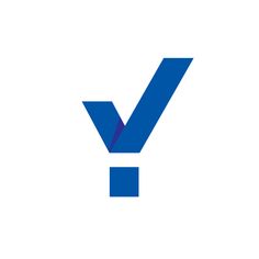 the letter y is made up of blue lines and letters that appear to be overlapping