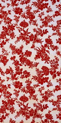 a red and white floral print fabric