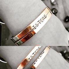 "Customize your metal cuff by Adding your favorite inspirational quote or name to this beautiful bracelet to make it your very own. These are hand stamped and not engraved ( mine will have an organic charm to them & are one of a kind as no two will be alike ). This piece is created by you, and will have great meaning as you were involved in every aspect of your bracelet's composition. (The price for this listing is for ONE bracelet.) I offer several customization options below. If you see a Personalized Metal Bracelets For Friendship, Personalized Metal Bracelet For Friendship, Adjustable Personalized Rose Gold Cuff Bracelet, Stamped Cuff Bangle Bracelet For Friendship, Personalized Rose Gold Cuff Bangle Bracelet, Personalized Rose Gold Cuff Bracelet, Hand Stamped Gold Cuff Bracelet For Friendship, Gold Hand Stamped Cuff Bracelet For Friendship, Personalized Metal Cuff Bangle Bracelet