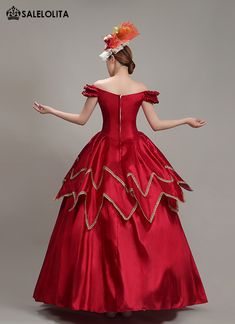 New Arrival Bridesmaid Wedding Party Dress Theater Costume     Condition: Brand New   Color:  Red / Deep Red / Champagne   Material: Satins   Silhouette: Ball Gown   Sleeve Length: Short / Full Sleeve   Dresses Length:Floor-Length   Neckline: Square Collar   Decoration: Ruffles + Lace   Style: Vintage   Includes: Dress + Hat     Whether you're looking for a Revolutionary,Regency,Early Victorian,Pioneer Women,Old West,Civil War Era,Polonaise Sets,Bustle Eras,Victorian Era,Edwardian Era Dresses Cl Red Satin Dress For Banquet, Fitted Princess Dress For Wedding And Prom, Floor-length Princess Dress For Wedding And Prom, Princess Style Fitted Wedding Dress For Banquet, Fitted Princess Style Wedding Dress For Banquet, Fitted Ball Gown Princess Dress For Wedding, Princess Style Wedding Dress For Christmas, Princess Style Christmas Wedding Ball Gown, Christmas Wedding Princess Ball Gown