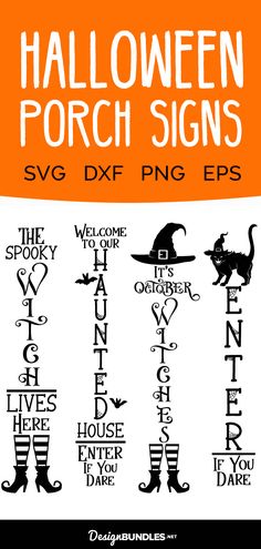 halloween porch signs svg dxf png eps example for silhouette cut files