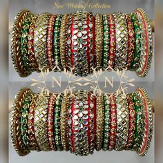 Fall In Love This Glamours Red & Green Wedding Chura Set. Decorated With Heavy Kundan Beading All Over The Set. Center Kada Is Beautified With Floral Shape Glass Kundan Fitting. Red & Green Bangles Are Placed In A Pleasing Manner. Grab This Alluring Beauty Specially Made For Your Special Day And Look Dazzling Yet Traditional. This is a set of 30 Bangles (15 For Each Hand). Festive Bridal Sets With Stone Work For Party, Festive Beaded Wedding Set, Red Kundan Traditional Wear With Stone Work, Traditional Beaded Wedding Sets, Red Traditional Wear For Marriage, Red Traditional Marriage Wear, Heavy Red Bollywood Bridal Sets, Red Traditional Wear With Pallu For Marriage, Traditional Bridal Sets For Party Festivals