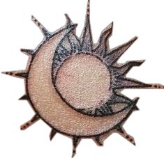 a drawing of the sun and moon on a white background