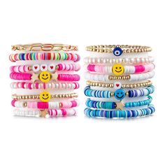 PRICES MAY VARY. Package Content: You will receive 16 pieces heishi bracelet. This set of preppy bracelets is designed by various special elements such as colorful 6mm soft pottery, gold beads, smile, artificial pearls, chains, stars, evil eyes, etc Size: The outer length of the stackable bracelets for women is about 7 inches, which can match the wrist size of most people. In addition, the cute bracelets are elastic, easy to wear and remove Various Collocations: The beach bracelet set has balls Preppy Bracelets, Surfer Bracelets, Bohemian Aesthetic, Beach Bracelets, Chic Bracelet, Christmas Bracelet, Stackable Bracelets, Elastic Bracelet, Layered Bracelets