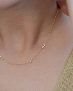 White Gold Initial Necklace, Dainty Gold Initial Necklace, Necklace With Initials Letters, Diamond Letter Necklace, Diamond And Gold Necklace, Personalized Initial Necklace, Simple White Gold Necklace, Small Diamond Necklace Simple, Necklace Letter Initials