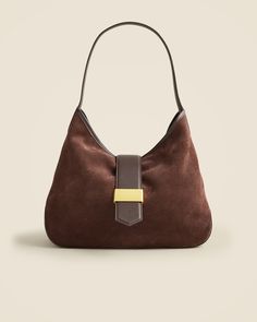 J.Crew: Berkeley Suede And Leather Shoulder Bag For Women Jcrew Fall, Fall Bags, Suede Purse, Suede Handbags, Brown Purses, Nice Shoes, Leather Shoulder Bag, Heeled Boots, Sneaker Boots