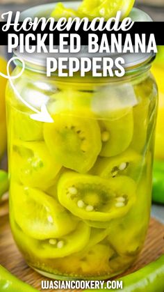 homemade pickled banana peppers in a glass jar