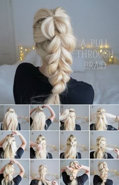 Sanggul Modern, Pull Through Braid, Braided Hairstyles Easy, Shoulder Length Hair, Hair Tutorials, Hair Stuff, Cute Hair, Bridesmaid Hair