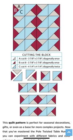 the pattern for this quilt is very easy to make