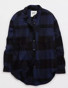 Aerie Anytime Fave Flannel Shirt Womens Flannel Shirt, Flannel Women, Flannel Shirt, Black Tee, Women's Jeans, American Eagle Outfitters, American Eagle, Shirt Blouses, Womens Shirts