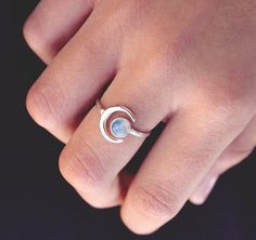 Moonstone Ring for Woman Sterling Silver Boho Rings | Etsy Sterling Silver Crescent Moonstone Promise Ring, Sterling Silver Crescent Moonstone Ring, Spiritual Crescent Moonstone Ring In Sterling Silver, Sterling Silver Moonstone Ring Shaped Like Moon For Promise, Sterling Silver Moonstone Ring In Moon Shape For Promise, Celestial Sterling Silver Moonstone Ring, Celestial Sterling Silver Moonstone Ring With Moon Phase, Sterling Silver Moonstone Ring In Moon Shape, Moon Shaped Moonstone Ring In Sterling Silver