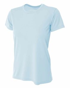 Ladies' Cooling Performance T-Shirt - PASTEL BLUE - S | A4 Women's Cooling Performance T-Shirt in Pastel Blue Size Small | Polyester Light Blue T Shirt, Ladies Shorts, Workout Tops For Women, Pastel Mint, Home T Shirts, Crew Shirt, Blue T, Womens Activewear, Pastel Blue