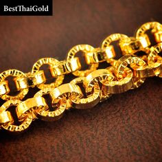 This Shop has a Special Free Gift (Chain) for Every Order. 😊🙏 Item: 1 x Bracelet For: Unisex Type: GOLD PLATED over Brass, Nickel free Gold Purity: 96.5% Surface: Sand Matted Length: ~ 6.5 inches Color: Yellow Gold ( slightly +/- from photo ) Handmade from Thailand. Thai gold plating technic really solid and stunning look. Rewarding your life from hard working, match up your dress, bridesmaid wedding engagement or a gift to someone special for you. The Craftsmanship of Thai Jewelry 💍💎 One of Traditional Gold Round Chain Bracelet, Gold Bangle Chain Bracelet For Wedding, Gold Plated Bracelets For Anniversary, Gold Round Chain Bracelet For Wedding, Gold Chain Wedding Bracelet, Gold Chain Bracelet For Anniversary, Hallmarked Gold Bracelet For Anniversary, Hallmarked Gold Bracelet, Yellow Gold Hallmarked Chain Bracelet For Wedding