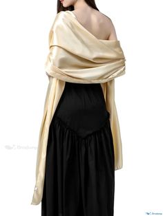 OrcaJump - Elegant Satin Solid Color Shawl for Evening Parties Satin Pattern, Satin Shawl, Champagne Party, Prom Style, Style Elegant, Evening Party, Olivia Mark, Shawl, Champagne