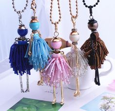 Bead Dolls, Beaded People, Female Gifts, Bead Choker Necklace, French Paris, Doll Pendant, Paris Girl