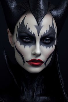 Halloween Malevolent Maleficent makeup inspired by famous Disney villain Disney Villians Makeup, Green Dramatic Eye Makeup, Grime Haloween, Make Up Karakter, Halloween Beauty Makeup, Maleficent Makeup, Halloween Makeup Witch, Vampy Makeup