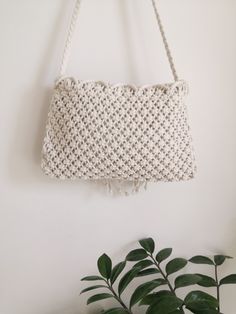 "Casual macrame shoulder bag,Boho,Summer bag,crochet handmad,Multi Colors,width13.5''x height 8.5\"belt length44\" ♥Size: width13.5''x height 8.5\"(34x21.5cm) Other size needed, please message to me. ♥Material Cotton Cord and canva fabric. ♥Modern silhouette, Boho touch, perfect for the festivals and other occasions. It is a great decor for your travling,party,school... Good combination with morden, vintage, minimal. ♥Producing time : 1 weeks. We also make custom orders if you want a different p Natural Macrame Shoulder Bag, Casual Macrame Tote Shoulder Bag, White Bohemian Crochet Bag With Adjustable Strap, Summer Macrame Crochet Shoulder Bag, Beige Crochet Bag With Macrame For Everyday Use, Macrame Crochet Shoulder Bag For Vacation, Vacation Macrame Crochet Shoulder Bag, Bohemian Open Weave Crochet Shoulder Bag, Macrame Crossbody Bag For Beach