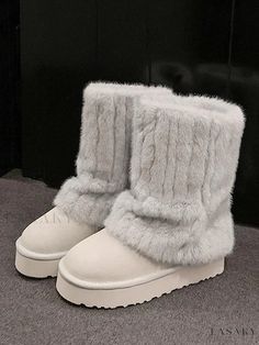 Lasaky - Stylish Womens Winter Boots with Round Toe, Faux Fur, and Leather Cuff Detail for Optimal Warmth and Comfort Winter Boots Aesthetic, Cute Winter Shoes, Cute Winter Boots, Womens Winter Boots, Cute Uggs, Pretty Shoes Sneakers, Shoes Outfit Fashion, Womens Winter, Girly Shoes