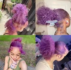 Purple Natural Hair, Hair Color For Dark Skin, Hair Stripes, Hair Dyed, Peekaboo Hair, Beautiful Black Hair, Cute Hair Colors