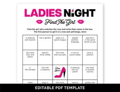 the ladies's night game is shown in pink