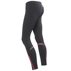 a woman's black and pink leggings