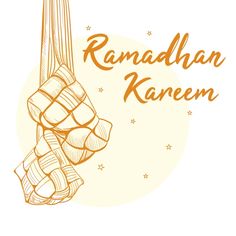 the rama kareem greeting card with an illustration of two bundles of bread hanging from it