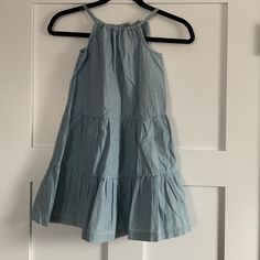 Nwt Blue Dress Size 120 Casual Sleeveless Twirl Dress For Playdate, Casual Cotton Sundress For Playdate, Summer Blue Twirl Dress For Playdate, Blue Twirl Dress For Summer Playdate, Casual Blue Dresses For Dress-up, Blue Casual Dresses For Casual Events, Spring Casual Dresses For Dress-up, Light Blue Cotton Sleeveless Dress For Spring, Casual Spring Dress For Dress-up Occasions