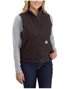 PRICES MAY VARY. Zipper closure Machine wash warm separately, Do not bleach, Tumble dry low, Do not iron ornamentation, Steam iron shell only 12-ounce, 100% cotton sandstone duck Carhartt Vest Outfit Woman, Winemaker Photography, Carhartt Vest Outfits, Carhartt Women's Outfit, Carhartt Vest Outfit, Carhartt Vest, Vest Denim, Women In Stem, Fashion Fairytale