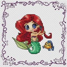 the little mermaid cross stitch pattern