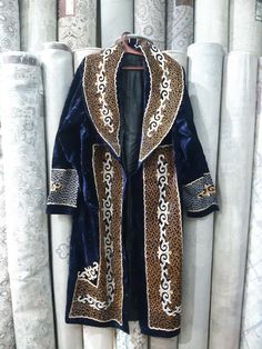 Chapan Kazakh robe outdoor mongol handmade ethnic traditional clother L XL | eBay Traditional Blue Wear For Winter, Blue Traditional Wear For Winter, Traditional Festival Thobe With Dabka Embroidery, Traditional Long Ceremonial Thobe, Traditional Long Thobe For Festivals, Traditional Long Kaftan For Ceremonial Occasions, Traditional Long Thobe For Ceremonial Occasions, Ceremonial Long Abaya For Festivals, Long Ceremonial Abaya For Festivals