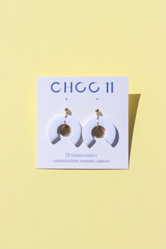 Made from lightweight polymer clay. Gold plated earring ball posts. Finishing : textured brass charms. Slow-made by hand in Scarborough, Maine. Modern Polymer Clay Drop Earrings, Scarborough Maine, Brass Charms, Rubbing Alcohol, Brass Jewelry, Gold Plated Earrings, Stone Earrings, Maine, Polymer Clay