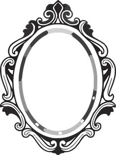 a black and white circular frame