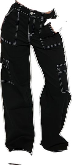 Y2k Black Streetwear Bottoms, Black High Waist Y2k Jeans, Black Y2k Wide Leg Jeans, Black Wide Leg Y2k Jeans, Black Hip Hop Jeans For Spring, Hip Hop High Waist Black Jeans, Black Y2k Wide Leg Cargo Jeans, Black Wide Leg Cargo Jeans Y2k Style, Black Wide Leg Y2k Cargo Jeans