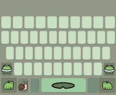 a computer keyboard with some cartoon animals on it's keys and the words frog