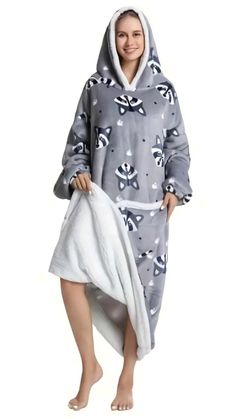 Experience warmth and style like never before with our Raccoon Blanket Hoodie. This isn’t just a hoodie; it’s a cozy embrace inspired by the elegance of raccoons. Wrap yourself in comfort and charm, making every moment a delightful journey into nature. Plus Size Robes, Hooded Winter Coat, Cozy Dress, Winter Coats Women, Cozy Fashion, Colorful Hoodies, Winter Dresses