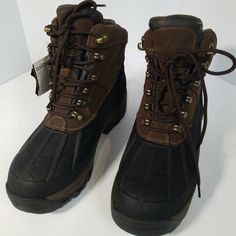 Nwt Woman Or Young Boy, Canyon River Blues Waterproof Duck Boots Black/Brown 9m.. Shipped With Usps Priority Mail. Canyon River, Blue River, Duck Boots, Blue Shoes, Winter Rain, Boots Black, Priority Mail, Rain Boots, Black Boots