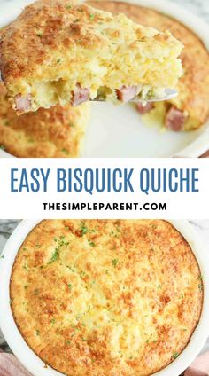 Bisquick Quiche. With Text Reading: EASY Bisquick Quiche Recipe. What To Make With Bisquick, Easy Bisquick Recipes, Best Quiche Recipe Ever, Ham Quiche Recipe, Egg Quiche Recipes, Savory Quiche, Breakfast Quiche Recipes Easy