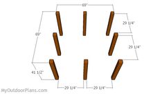 the diagram shows how to make an outdoor planter with wooden posts and wood slats