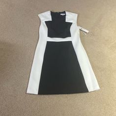 Brand New Calvin Klein Dress W/ Tags !!! Fitted White Calvin Klein Midi Dress, Calvin Klein White Fitted Midi Dress, Calvin Klein White Midi Dress For Formal Occasions, Elegant White Calvin Klein Midi Dress, White Lined Mini Dress For Work, White Lined Dress For Work, Lined White Dresses For Work, Fitted White Calvin Klein Mini Dress, Calvin Klein White Fitted Mini Dress