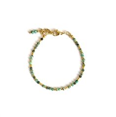 Beautiful skinny gemstone bracelet with small facetted African Turqouise Gemstone beads in lovely colors combined with gold plated beads in a irregular pattern. This delicate bracelet closes with a lobster clasp and has a small gemstone charm at the end. Lovely on its own and also perfect to layer with your other favorite bracelets. AFRICAN TURQOUISE symbolizes Optimism, Protection and Confidence MATERIAL * Facetted 2.5 mm African Turqouise gemstone beads * Gold plated ( 24 kt) Miyuki beads * Go Irregular Patterns, Small Letters, Miyuki Beads, Delicate Jewelry, Bracelet Stack, Lovely Colors, Gemstone Bracelet, Bracelet Gift, Beautiful Bracelet