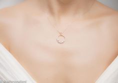 14k solid gold dainty necklace as a bridal necklace...Perfect Gift for women... It is in 14k solid gold that means it will be with you forever... ♡ ► FEATURES;Material Options: 14k White Gold-14K Rose Gold-14K Yellow GoldGemstone: 3*4mm + 4*3mm+5*2mm shiny cz stones ► HOW TO ORDER;Please select your preffered material and length from the menu while adding to card.Please write your preffered name as a note during check out.► PROCESSING & SHIPPING❥Your order will be handmade in 3-6 business days.❥ Simple Rose Gold Necklace For Wedding, Dainty 14k Gold Jewelry For Bridesmaid Gift, 14k Gold Minimalist Jewelry As Bridesmaid Gift, Customized Minimalist Rose Gold Necklace, Delicate 14k Rose Gold Necklace, Minimalist Rose Gold Necklace For Personalized Gift, Mother's Day Rose Gold Initial Necklace With Round Pendant, Minimalist Rose Gold Necklace, Gift For Her, Personalized Rose Gold Heart Necklace With Round Pendant