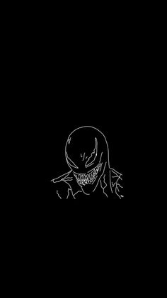 a black and white drawing of a monster with teeth on it's face in the dark