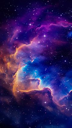 an image of some very pretty stars in the sky with purple and blue colors on it