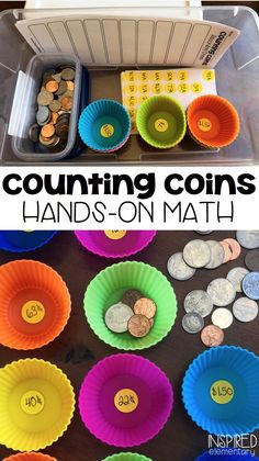 counting coins is an easy and fun way to teach kids how to count money with this hands - on math activity