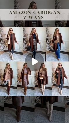 Kate Rose on Instagram: "LIKE & type SHOP NOW for details! I love this viral Amazon cardigan so wanted to share multiple ways to style it! 

Which way is your favorite 1-2-3-4-5-6-7??😍 

Comes in lots of great neutral colors!

#falloutfitinspo #casualoutfitideas #holidayoutfitideas petite outfits, cardigan outfit, fall outfit, Pinterest outfit, holiday party outfit" Belted Cardigan Outfit, Amazon Cardigan, Cardigan Outfit Fall, Outfit Holiday, Cardigan Outfit, Belted Cardigan, Holiday Party Outfit, Cardigan Outfits, Outfit Fall